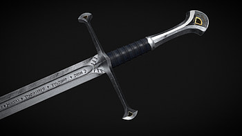 Anduril Sword, LOTR franchise, 3D model, Dreadshadow creation HD wallpaper