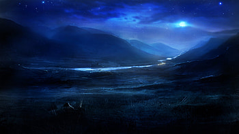 Moon And Clouds Drawing HD wallpaper