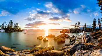 Lake Tahoe In United States, rocks, lake, nature HD wallpaper
