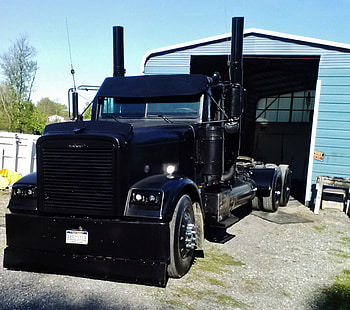 Black Out 1999 Freightliner, big rig, freighterliner, semi, truck HD wallpaper