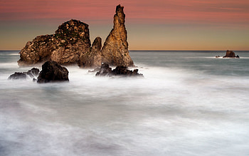 Nature, Sea, Rocks, Fog, Color, Colors, Evaporation HD wallpaper