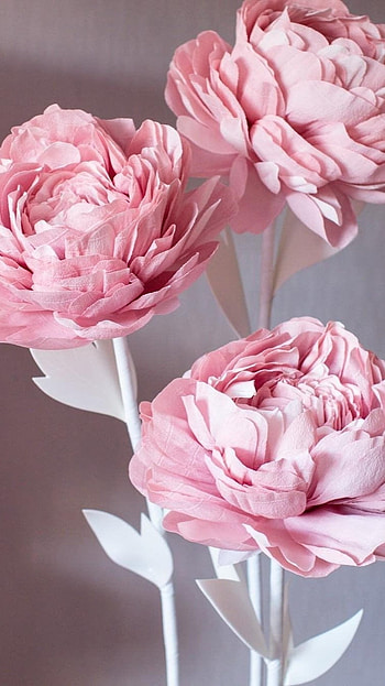 Paper Flowers, Pink, Paper, Flowers HD phone wallpaper