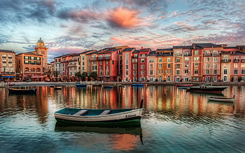 Cities, Building, Evening, Boat, r, Florida, Orlando HD wallpaper