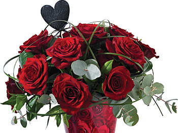 With love ..., bouquet, graphy, beauty, nice, valentine, rose, holiday, flower, , elegance, roses, vase, romance, beautiful, still life, pretty, love, red, cool, flowers, heart, lovely, harmony HD wallpaper
