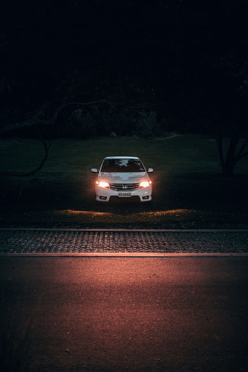Cars, Lights, Dark, Shine, Light, Car, Front View, Machine, Headlights HD phone wallpaper