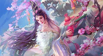 Fantasy girl, Pink, Blossom, Spring, Fantasy HD wallpaper