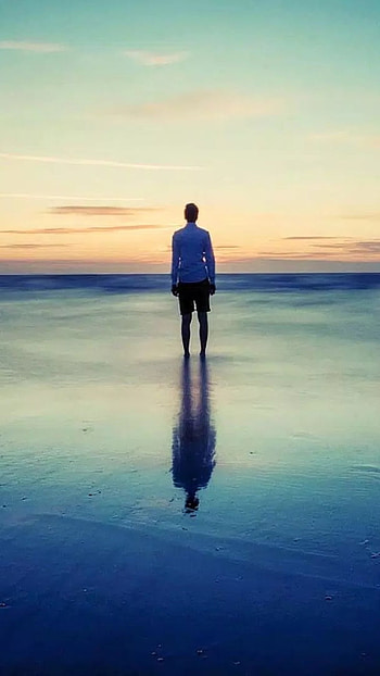 Single Boy Attitude, Alone, Sea HD phone wallpaper