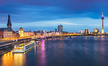 Dusseldorf skyline, Dusseldorf deutschland skyline, Multicultural city, Wandtattoo HD wallpaper