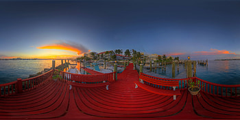 Casa del sol-Bahamas, water, docks, sunset, red HD wallpaper