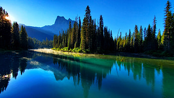 Mountains Lake Canada Nature Forest Woods, lake, mountains, nature HD wallpaper