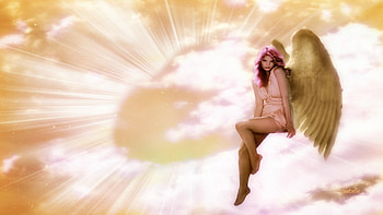 Heaven got another Angel , Amazing, Angel, Light, Fantasy, manipulation, Beautiful, Heaven, Clouds, Sky HD wallpaper