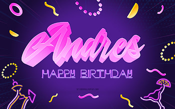 Happy Birtay Andres, , Purple Party Background, Andres, creative art, Happy Andres birtay, Andres name, Andres Birtay, Birtay Party Background HD wallpaper