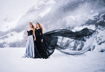 Girls In Snow, girls, snow HD wallpaper