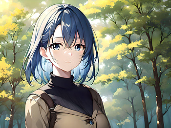 A girl in a forest, AI Art, Anime, girl, anime girl HD wallpaper