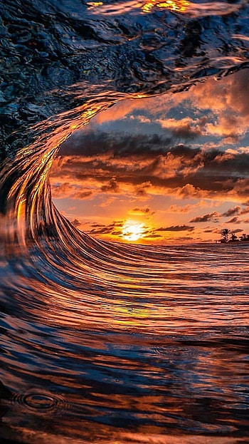 Ocean, Sunset HD phone wallpaper