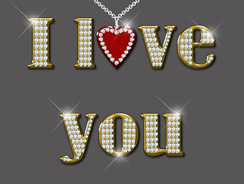 I LOVE YOU, heart, love, bling HD wallpaper