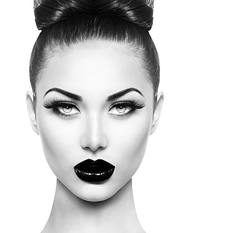 Beauty, white, black, model, bw, girl, anna subbotina, woman, face, lips HD wallpaper