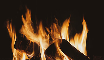 Bonfire, Dark, Flame, Firewood HD wallpaper