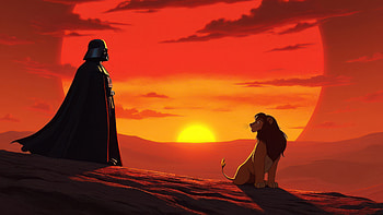 Darth Vader X Mufasa, darth-vader, mufasa, movies, artwork, art, digital-art HD wallpaper