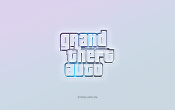 GTA logo, Grand Theft Auto, cut out 3d text, white background, GTA 3d logo, Forza Horizon emblem, GTA, embossed logo, GTA 3d emblem, Grand Theft Auto logo HD wallpaper