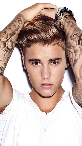Bieber , Pop singer, White background, Musical artistry HD phone wallpaper