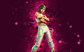 White Pop Prodigy, , purple neon lights, Fortnite Battle Royale, Fortnite characters, White Pop Prodigy Skin, Fortnite, White Pop Prodigy Fortnite HD wallpaper