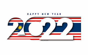Happy New Year 2022 Kuala Lumpur, white background, Kuala Lumpur 2022, Kuala Lumpur 2022 New Year, 2022 concepts, Kuala Lumpur, Flag of Kuala Lumpur HD wallpaper