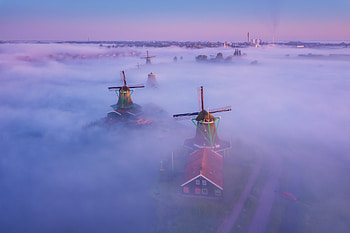 Magic Windmills, windmill, graphy, nature, clouds HD wallpaper