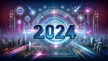 Futuristic 2024 Neon Cityscape, 2024, New Year 2024 HD wallpaper