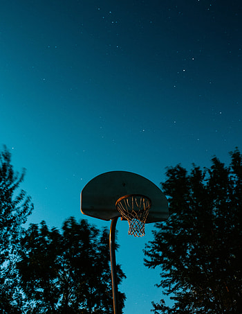Sports, Basketball, Dark, Starry Sky, Basket, Basketball Hoop, Basketball Ring HD phone wallpaper