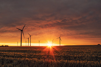 Wind Turbines Sunrise , wind-turbines, nature, sunrise, graphy, sunset HD wallpaper