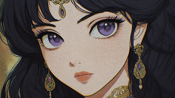 Violet-Eyed Anime Princess — Ultra, Anime, anime girl, purple eyes, portrait, black hair HD wallpaper