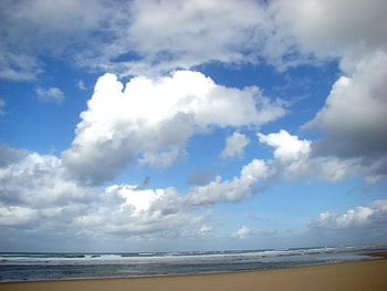 Beach Clouds, clouds, sky, nature, ocean, beach HD wallpaper