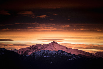 Nature, Mountains, Clouds, Dawn, Horizon, Vertex, Tops HD wallpaper