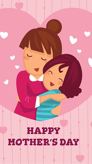 I Love You Mom, Happy Mothers Day, cartoon, painting HD phone wallpaper