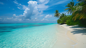 Beach Paradise: Stunning of Sandy Shores, beach, island paradise, sandy beach, tropical, ocean HD wallpaper