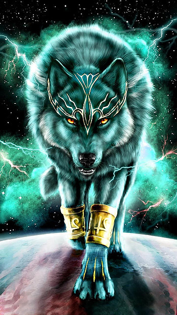 Wolf King. Wolf spirit animal, Wolf, Cool Neon Wolf HD phone wallpaper