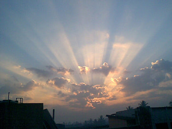 Awesome sunrise, rays, dawn, clouds, sky, sun HD wallpaper