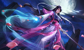 Fantasy girl, blue, pink, fantasy, game, girl, luminos HD wallpaper