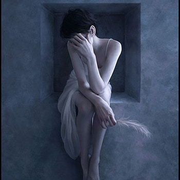 Admemento, alone, digital painting, girl, lonely, sad, fantasy, cg, sensual, loneliness HD wallpaper