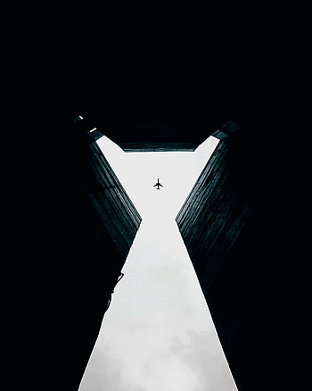 Minimal, airplane, buildings HD phone wallpaper