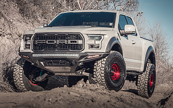 2022, Ford F-150 Raptor, front view, exterior, gray pickup truck, F-150 Raptor tuning, gray F-150 Raptor, american cars, Ford HD wallpaper