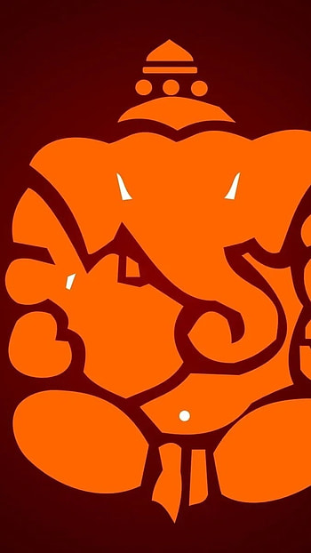 Bal Ganesh, Orange Painting, orange, painting HD phone wallpaper