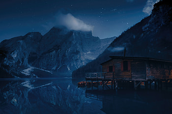 Pragser Wildsee Lake In Italy, lake, italy, nature, evening, night HD wallpaper