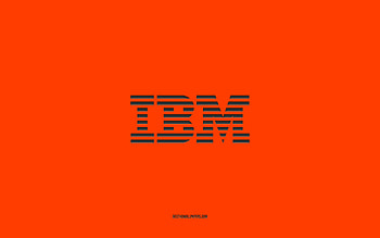 IBM logo, orange background, stylish art, brands, emblem, IBM, orange paper texture, IBM emblem HD wallpaper