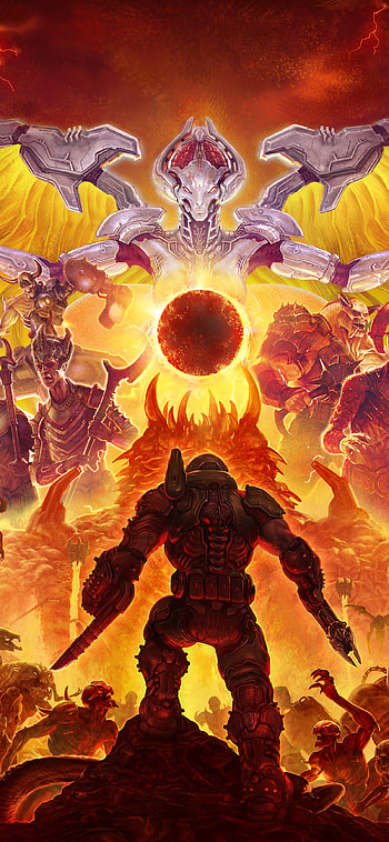 DOOM Eternal — Slayer's Mobile Inferno, video game, DOOM Eternal HD phone wallpaper