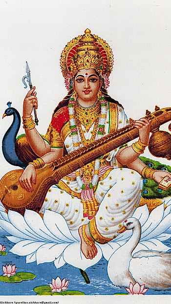 Saraswati Maa, Sarswati Devi, saraswati devi HD phone wallpaper
