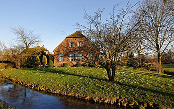 Nature, Water, House, Garden, Spring, Channel HD wallpaper