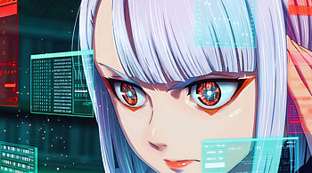 Cyberpunk Edgerunners - Lucy Netrunning, Cyberpunk: Edgerunners, Lucy (Cyberpunk: Edgerunners), Anime Girl, Hacking HD wallpaper