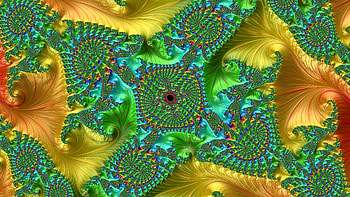 Trippy Psychedelic Fractal, trippy, psychedelic, trance, orange (Color), green, Abstract, fractal, abstract green HD wallpaper